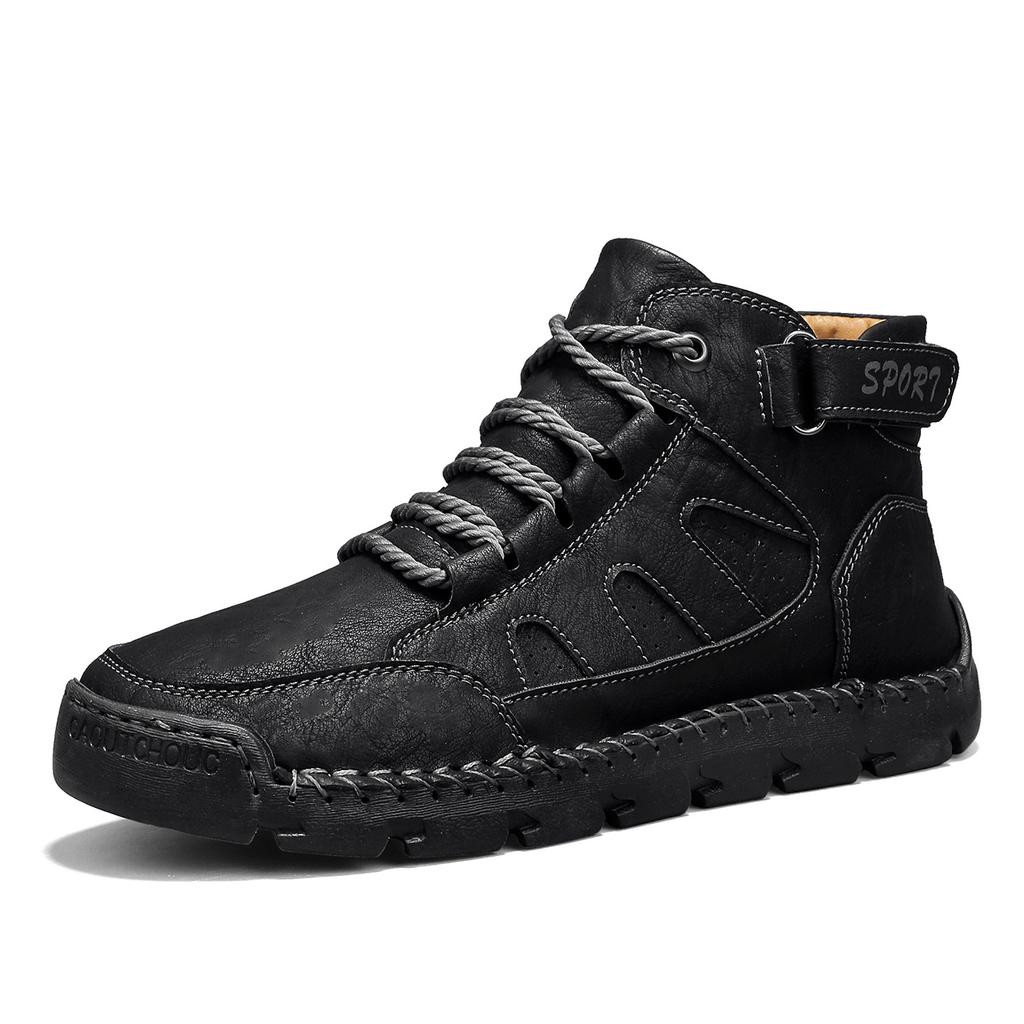 Leather Shoes Men's New Men's Shoes Dad Mid-top Boots Men's Outdoor Leisure Martin Boots Men's