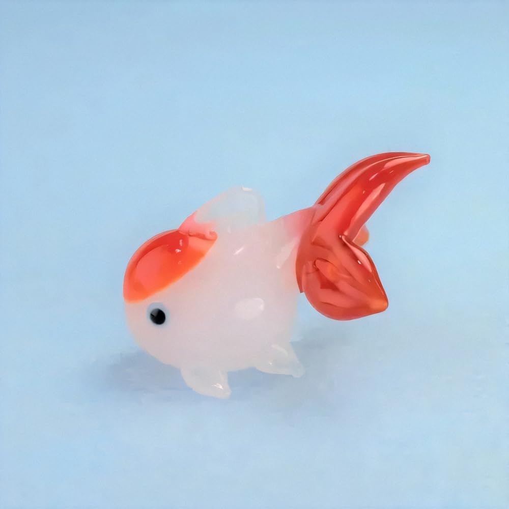 Fourcart Cute Handmade Glass Crafts [Bubble Goldfish Small] x 6-Piece Set