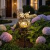 Solar Owl Garden Light, Outdoor Metal Owl Solar Light with Stake, LED Warm Glow Pathway Light for Backyard Patio Lawn Flower Bed