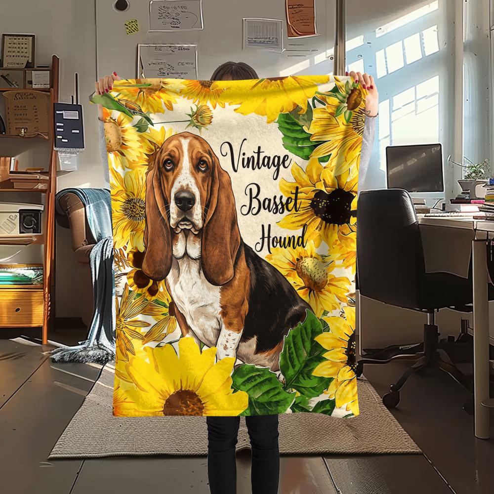

Sunflower animals Print Flannel Blanket,High quality Comfortable for All Seasons,Home Decor,Warmth and Comfort,Perfect for Christmas Gifts 80cm x 120cm