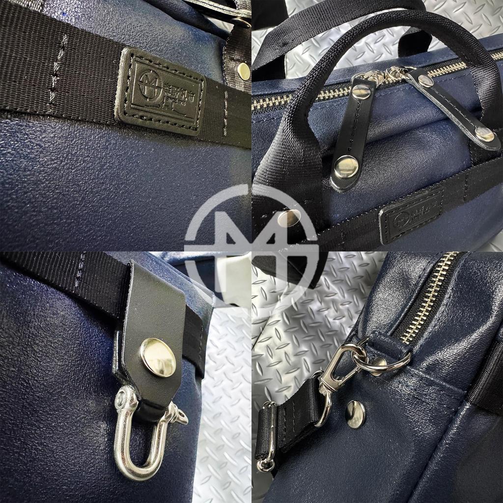 Shoulder Boston Mini Waterproof Material Shoulder Bag Boston Bag Made in Japan x [Morino Canvas] SF-0780 2-Way (Navy Black)