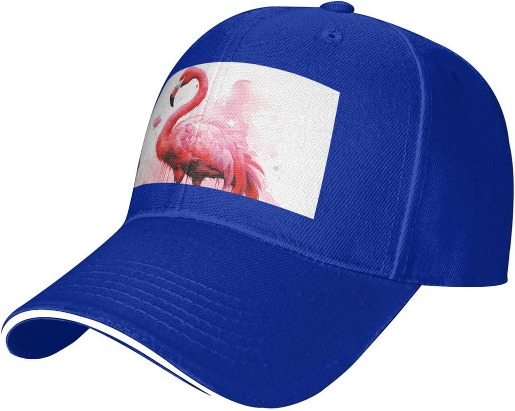 Flamingo Aquarell Druck Baseballkappe Polyester Verstellbar Lässig Golf Papa Hut für Unisex