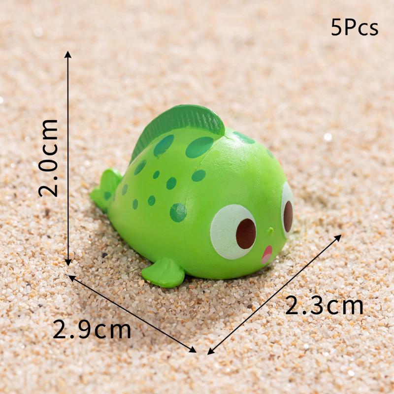 5/10Pcs Cute Mini Sea Animals Statue Aquarium Home Desktop Micro Landscape Resin Fish Tank Aquarium Decoration Accessories