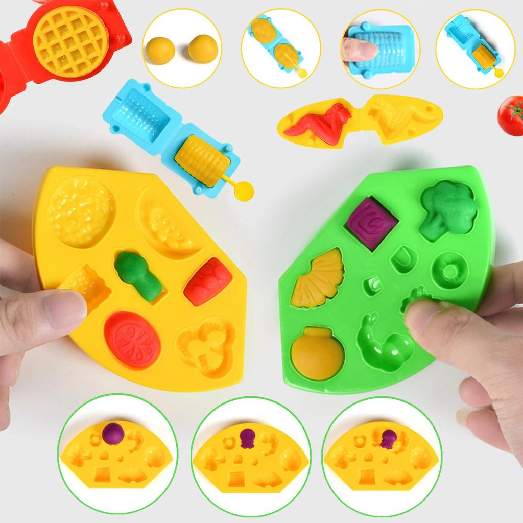 OTONOPI Wheat Clay Clay 12 Play Pretend Naturally Ages Clay, Clay, Toy, Set, Colors, Cooking, Kitchen, Hamburger, House, Play, Children's Toys,
