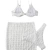 Bikini Traje de Baño Color Sólido Dividido Tres Piezas Sexy Cintura Pura Deseo