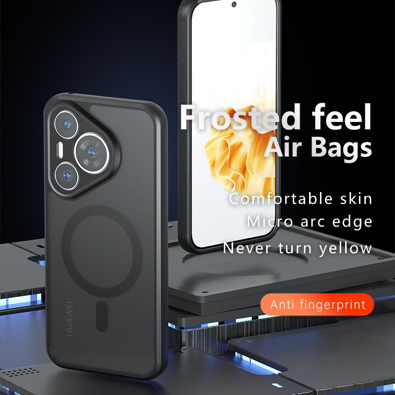 For Huawei Pura 70 Pro Plus Ultra Matte Anti Fingerprint Shockproof TPU Magnetic Case Anti-drop Non Yellowing Back Cover Casing Shell