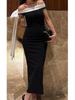 European-American Elegant One-Shoulder Ribbon Sleeveless Slim Fit Dress for Spring & Summer