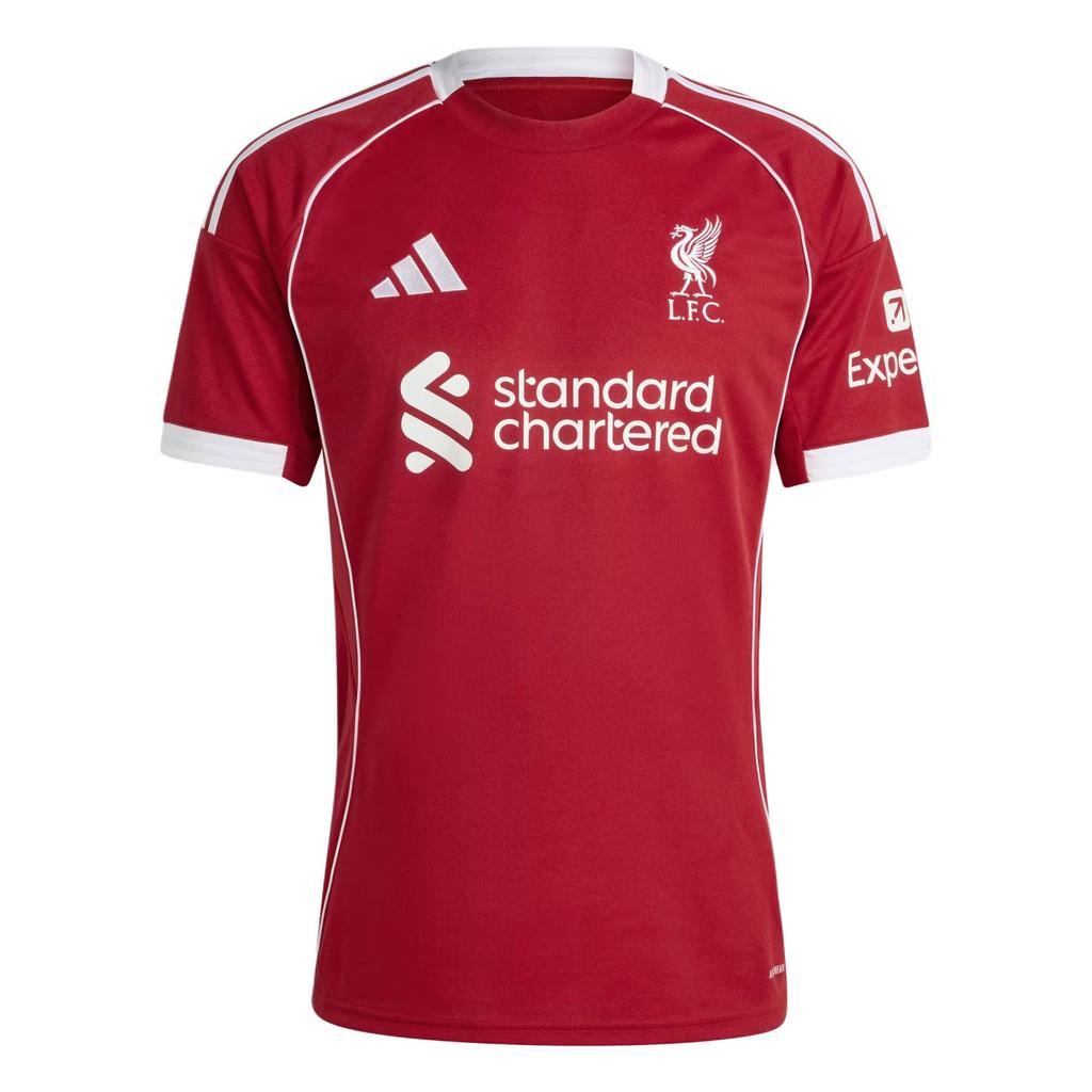 Adidas Aeroready Liverpool FC 25/26 Season Fan Version Home Slim Fit Moisture-Wicking Football Shirt Men Tops JV6423