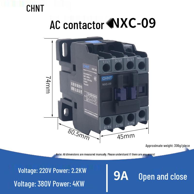 Chint AC Contactor CJX2 Series 65A, 220V/380V, 09-40A Range