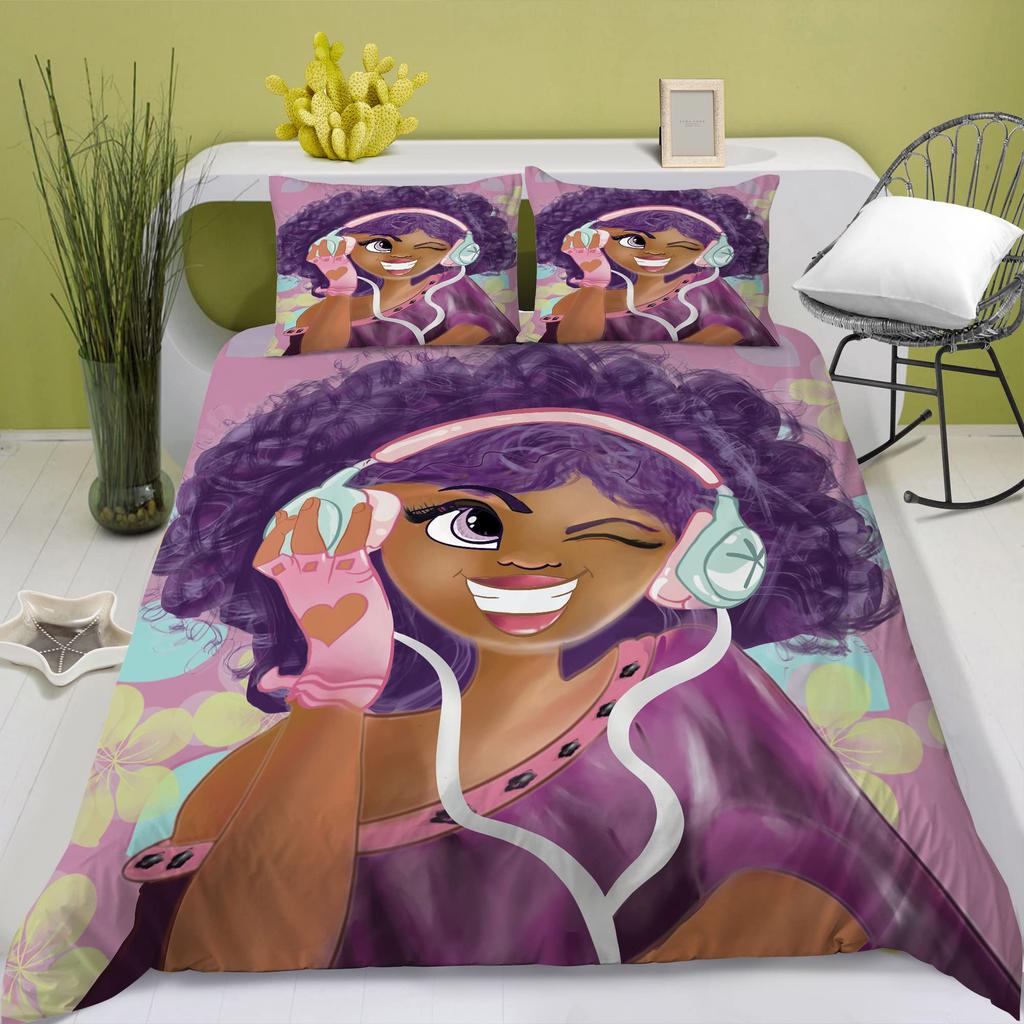 Afroamerikanisch Schwarz Bettbezug Set King Queen Full SizeSchwarzes Paar Weiches BettwäschesetGeburtstag Weihnachten Bettdeckenbezug Set