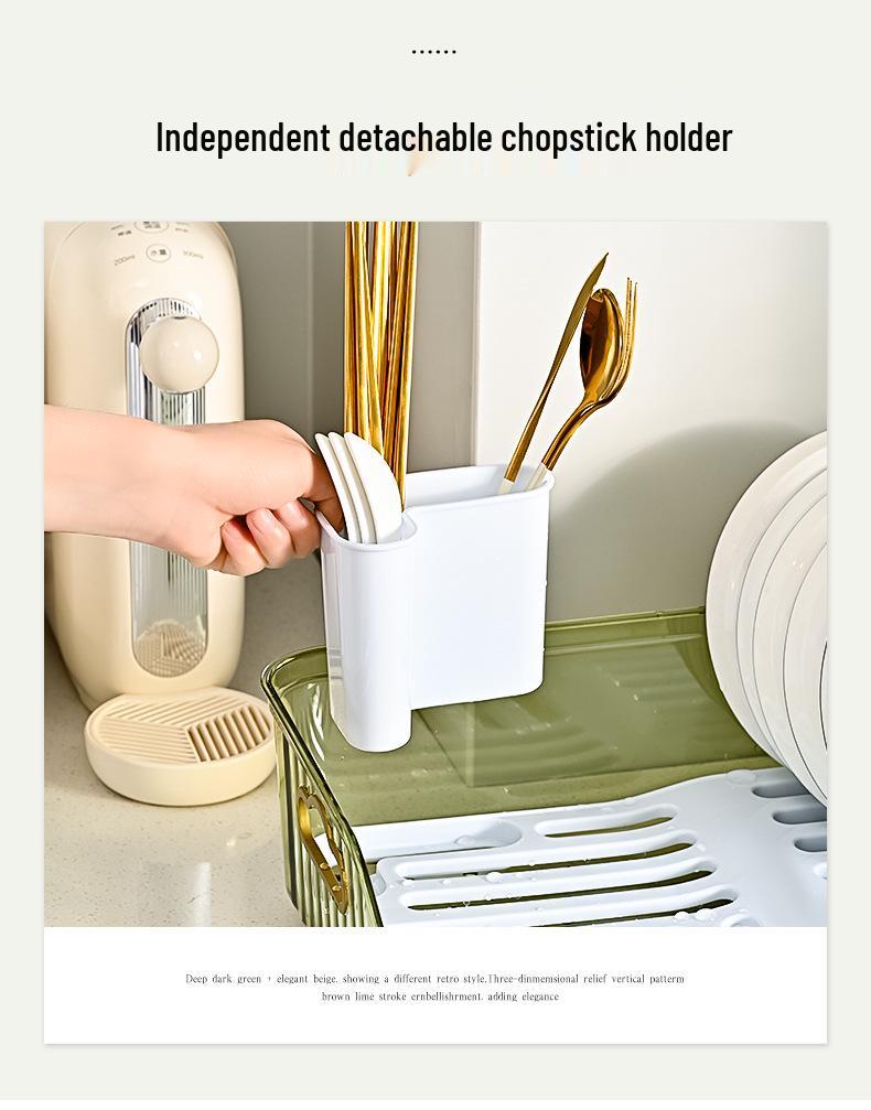 Elegant Kitchen Countertop Dish and Utensil Rack