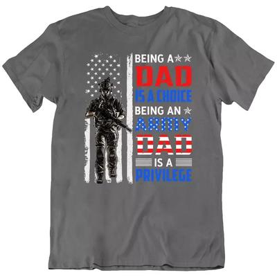 Soldier, Army Dad Privilege Veteran American Flag Hero T Shirt Tee Gift New