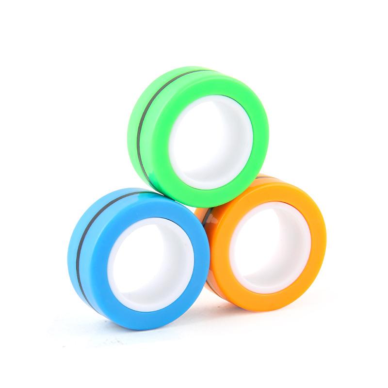 Source  Strange Magnetic Finger Ring Magnetic Ring Decompression Vent Finger Ring Rotating Fingertip Toy