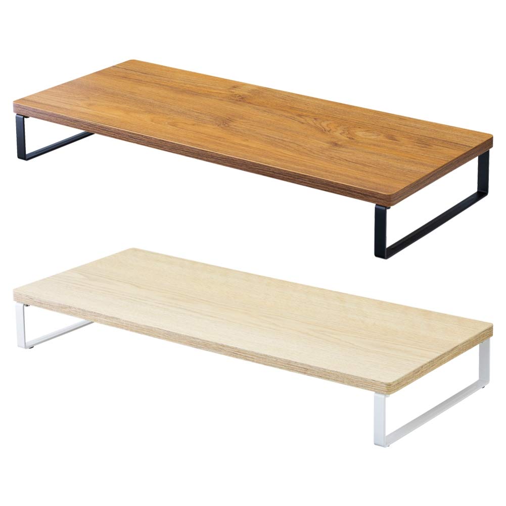Lihitlab Computer Stand Monitor Stand Wood Grain MDF Desk Stand Standard Natural Width 59 X Depth 25 X Height 8cm Load Capacity 15kg A8001-35