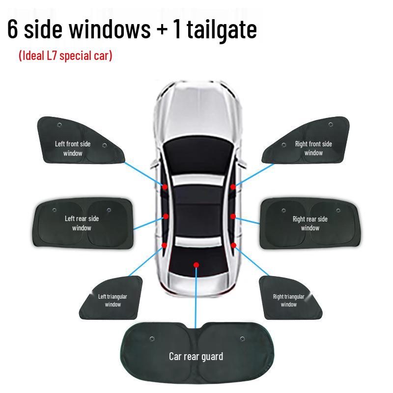 Ideal L7 Car Window Sunshade: Opaque Sun Protection & Insulation for Camping Privacy