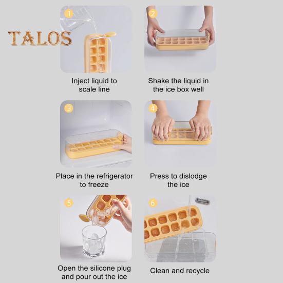 Ice Tray Easy Release Ice Cube Mold for Freezer BPA-Free 21 Cavities Ice Box for Cocktail Tea Coffee