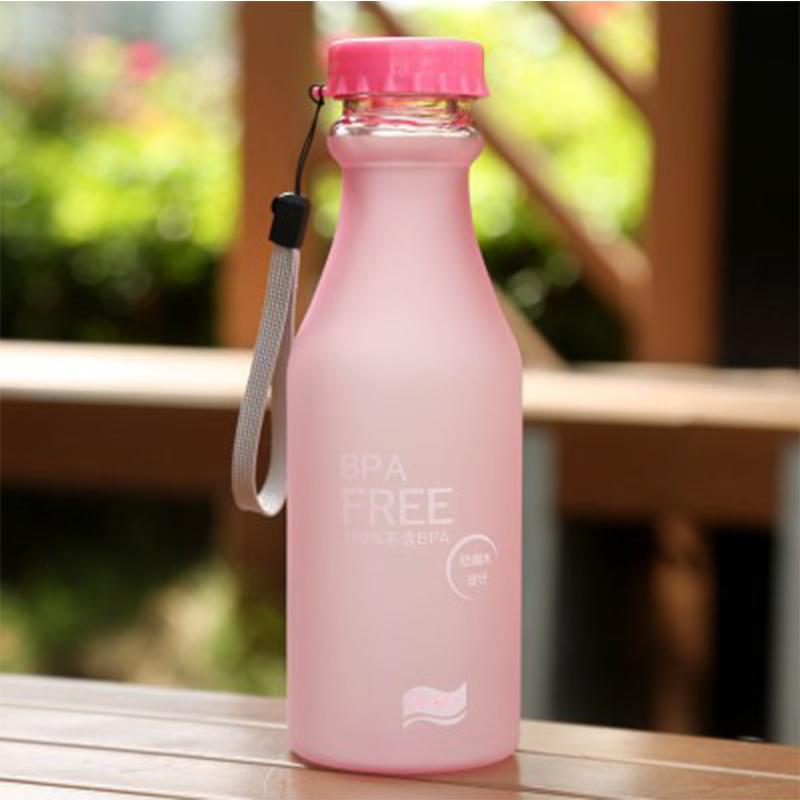 550ML Candy Color BPA Free Water Bottles Leak-proof Drinking Cup Kettle Outdoor Sports Water Bottle for Travel Running Camping