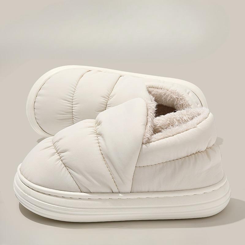 Cotton Shoes, Waterproof Shoes, Thick-soled, Warm, Indoor Anti-slip, Fleece Heels, Slippers
