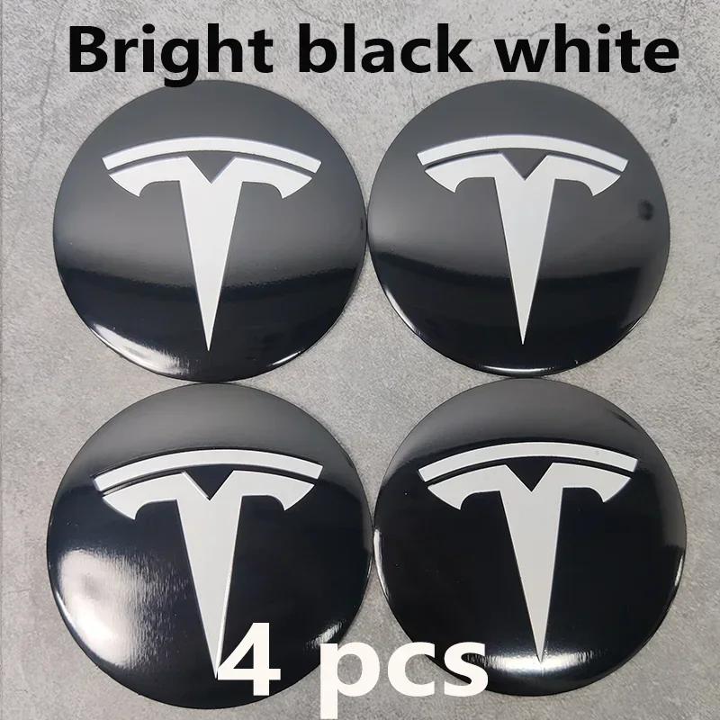 Car Sticker 2025 Hot 4pcs 56mm Tesla Hub Cap Center Cap Logo Stickers - Waterproof Durable Decals for Model 3/Y/S/X, Car Wheel P