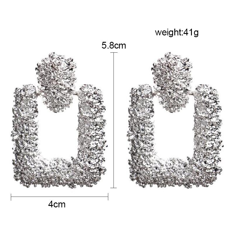 Exaggerated Dangle Earrings for Women Punk Personality Big Square Pendants Drop Earrings Heavy Ear Jewelry pendientes