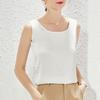 French imitation silk sling vest women's suit with bottoming shirt women's crew neck satin top loose outer wear Xia Xin