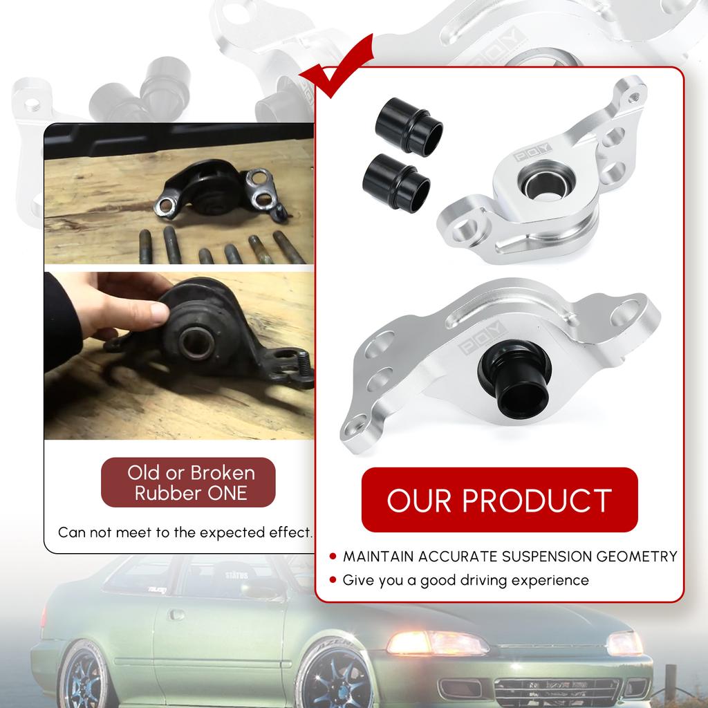 Spherical Compliance Bracket For 92-95 Honda EG Type Civic 1.6L 94-01 Acura Integra 1.8L