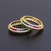 Nidin Top Quality Copper Zircon Rings Fashion Party Jewelry 4 Sizes Choice For Women Couples Colorful Wedding Rings Gift