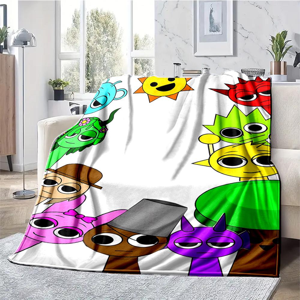 Coperta stampata a tema Sprunki - Perfetta per divano, letto, viaggi e uso all'aperto | Lavabile in lavatrice, accogliente e resistente.