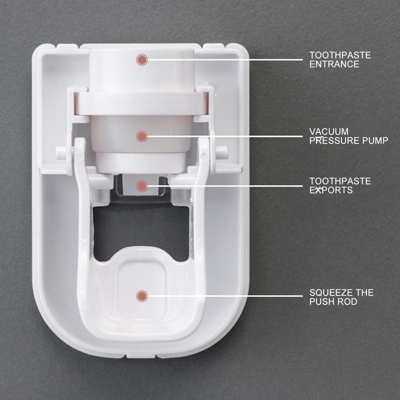 Creative Wall Mount Automatic Toothpaste Dispenser Bathroom Accessories Waterproof Lazy Toothpaste Squeezer Toothbrush Holder Decoration