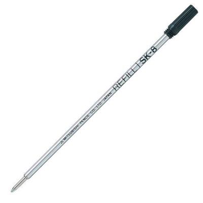 Mitsubishi Pencil Recargas de Caneta Esferográfica Preta, SK-8, (10 Recargas)