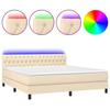 Maison Exclusive - Sommier à lattes de lit avec matelas LED Crème 160x200 cm Tissu