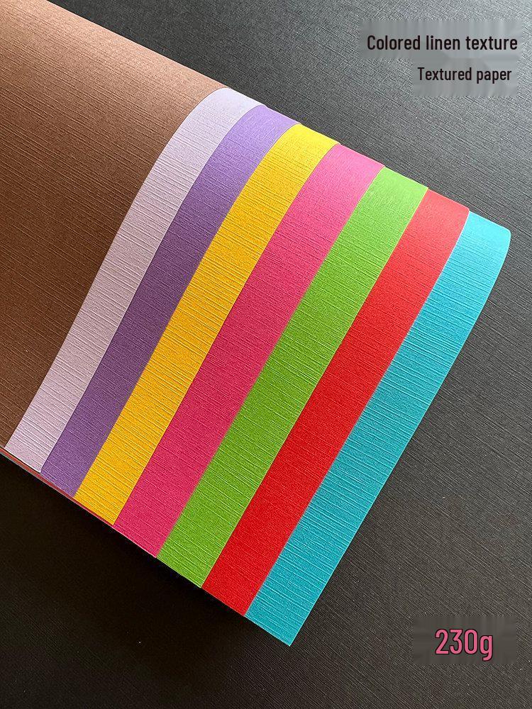 

230g Linen Textured A3 Cardstock, Colored Art Paper, Grid Texture for Early Childhood Projects Peach Red A6 (50 sheets)