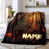 Spooky Forest Web Multi Purpose Customizable Blanket Customize Text Comfortable Texture Perfect For Sofa Couch Office Bed Picnics All Season Use