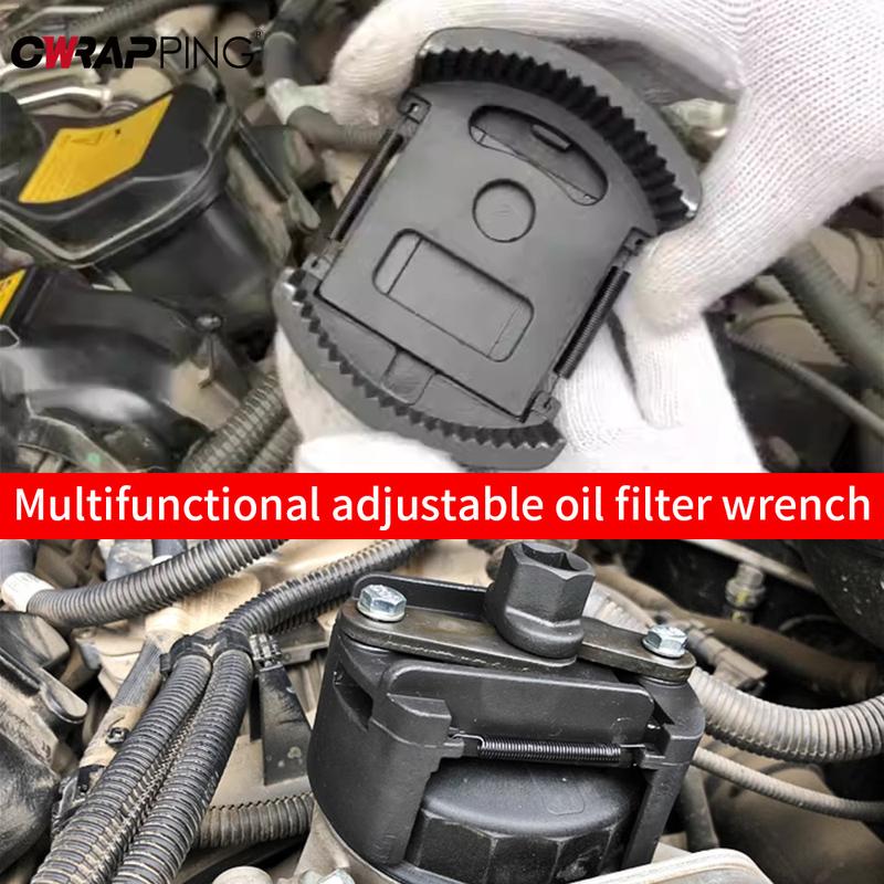 Universal Car Oil Filter Wrench Fuel Filter Removal Cast Steel Spanner Adjustable Removal Repair Tools for Car Accessories