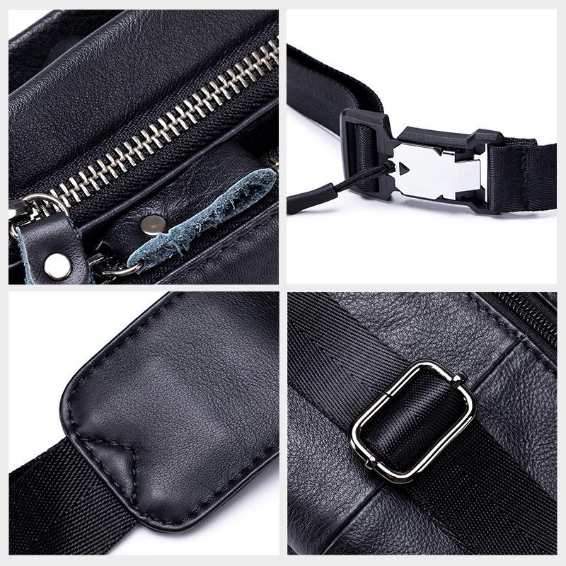 Waist Bag for Men To Hold Mobile Phone Multi-functional Sports Genuine Leather Crossbody Bag with A Sense of Luxury