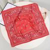 70x70cm Lightweight Cotton Silk Square Scarf With Boho Floral Print Breathable Neck Wrap Women