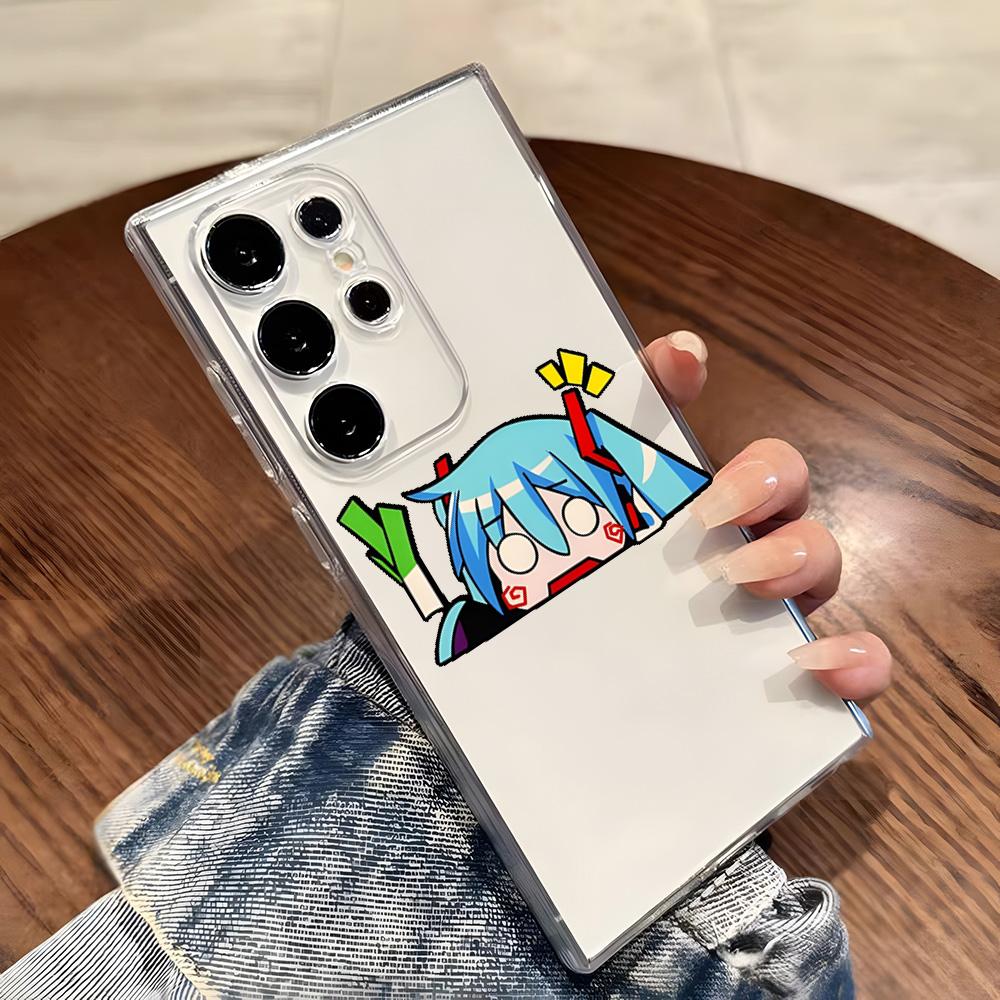 Cute Anime Girl Phone Case For Samsung S26 S25 S24 Ultra S23 Fe S22 S20 S21 Plus Plus 5G Fe Transparent Cover