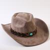 Popular European and American Classic Suede Western Cowboy Hats, Men's and Women's Retro Fashion Cowboy Hats