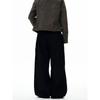 Kisko American Retro Washed Black Wide-Leg Double-Pleated Jeans Unisex Trendy Loose Versatile Floor-Length Pants