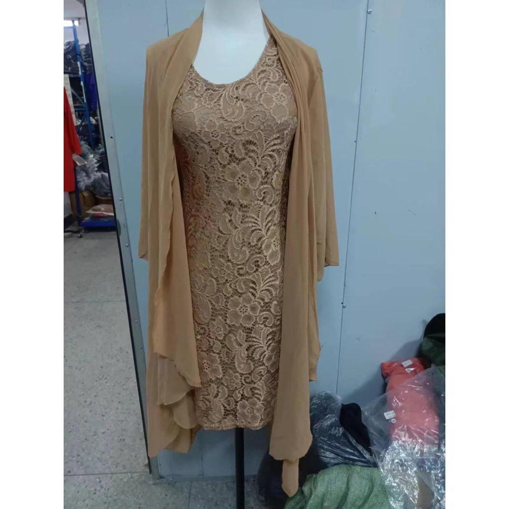 Women's Sexy V Neck Mid Sleeve Solid Color Ruffle Midi Plus Size Lace Dress