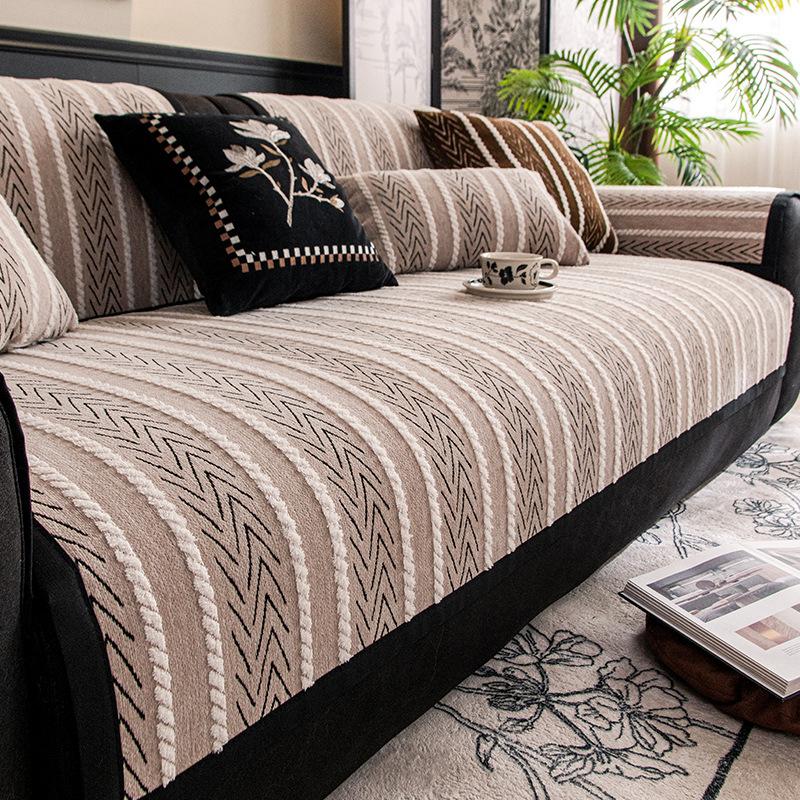 

Чехол на диван Универсальный чехол на диван 2025 Новый Современный Фиксированный Нескользящий Кожаный Чехол для дивана Ткань Неправильный Утолщенный Коврик Подушка для Дома 45X45cm pillowcase хаки