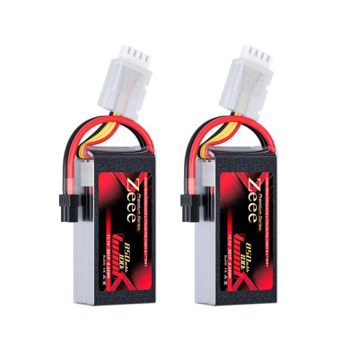 Zeee Premium Series 3S LiPo Battery, 11.1V 100C 850mAh with XT30 Plug, 3S Battery for RC Helicopters, FPV Drones, RC Cars, RC Trucks, and More, 2-Pack