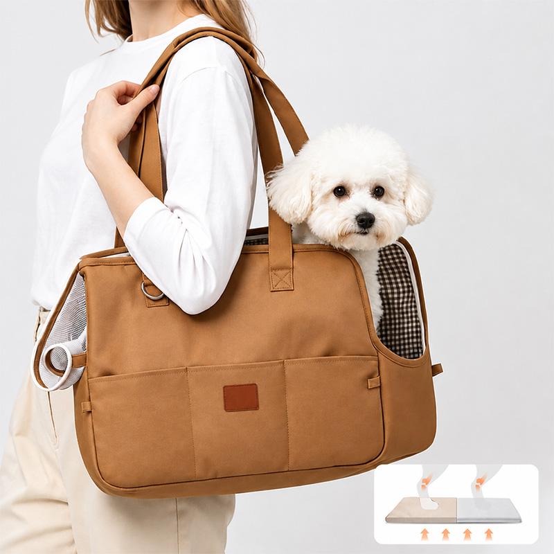 Portable Cat Shoulder Handbag Small Dog Puppy Travel Carry Bag Breathable Pet Tote Handbag for Outdoor Walking Trip