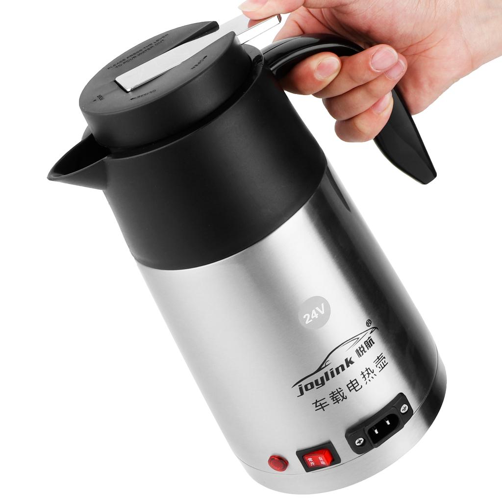 1200ML 24V Elektrischer Heizbecher Wasserkocher Edelstahl Wassererhitzer Flasche für Tee Kaffee Trinken Reise Auto LKW Wasserkocher