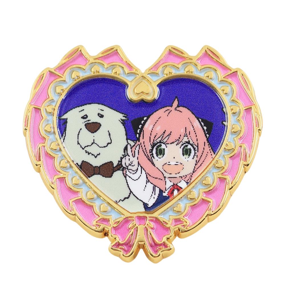 Spy x Family Anya Forger Pink Heart Brooch - Anime Backpack Accessory