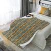 Floral Striped Blanket Microfiber Flannel Cover Blanket Bedroom Living Room Sofa Soft And Comfortable Home Decoration