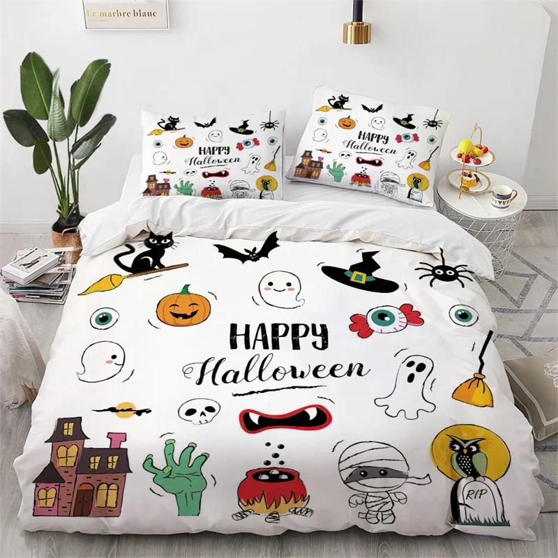 Halloween Duvet Cover Queen King Cartoon Pumpkin Comforter Cover Lantern Bedding Set Microfiberghost Quilt Cover For Boys Girls