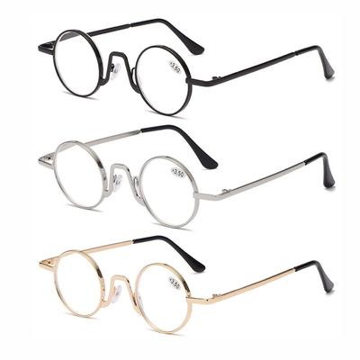 New Classic Round Anti Blue Light Metal Frame Reading Glasses Men Women Anti-Fatigue Vision Care Presbyopia Eyeglasses +100~+400