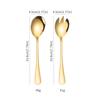 2 uds cuchara dorada para ensalada, tenedor, cuchara para ensalada, juego de cubiertos de acero inoxidable, juego de cuchara de servicio, cuchara única colorida, herramienta de cocina