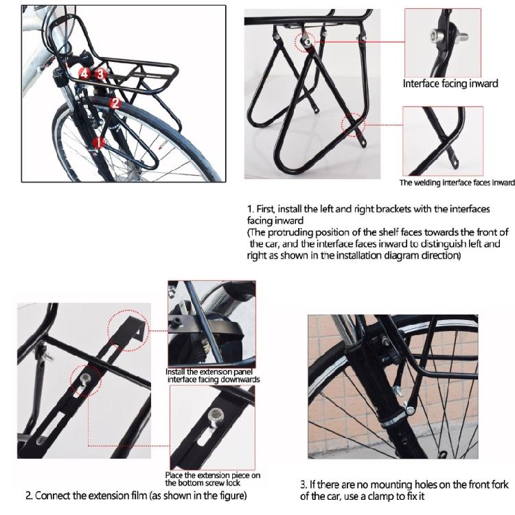 Cycling Equipment Front Stand Bicycles Front Rack, Luggage Travel Carrier Racks